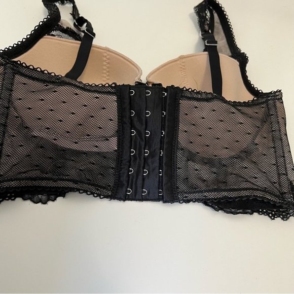 Victoria's Secret DREAM ANGELS Lined Demi Lace & Dot Mesh Long Line Bra - Picture 10 of 12